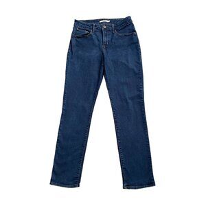 LEVIS Womens Size 30 Dark Wash Mid Rise Classic Slim straight Jeans 29" Inseam